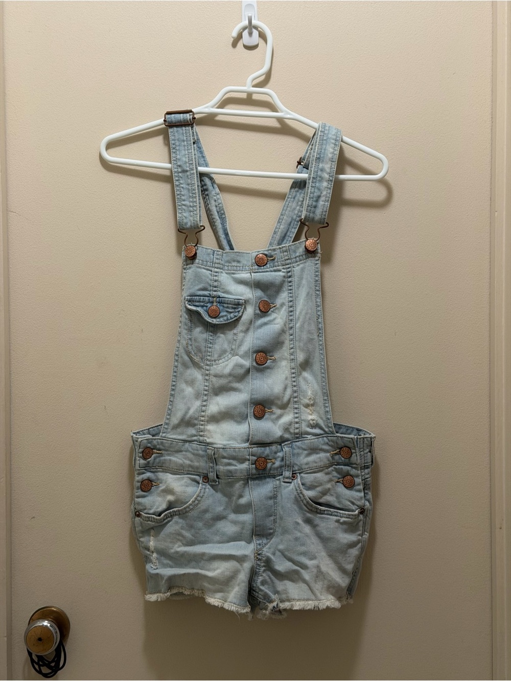 H&M Light Blue Denim Overalls - Shorts